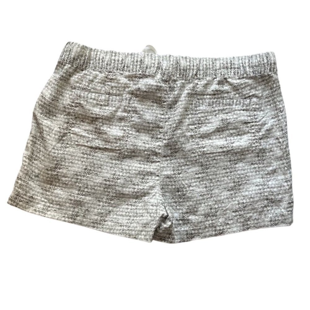 Caslon Women Drawstring Waist Linen Green Printed shorts  Size XL - Picture 5 of 7